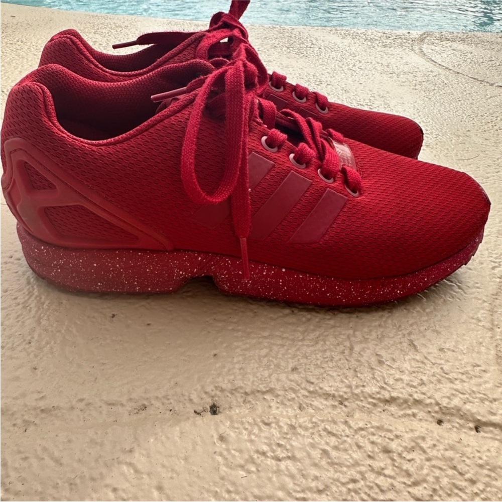 Adidas  Men's 7,5 Running‎ Shoes Pure Red Lace-Up Athletic Sneakers